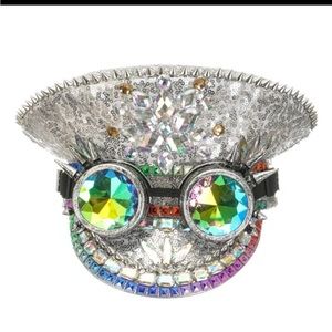 Luxury Women Sequin Military Party Captain Hat